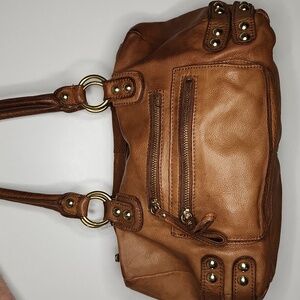 Linea Pelle Large Tan Leather Satchel